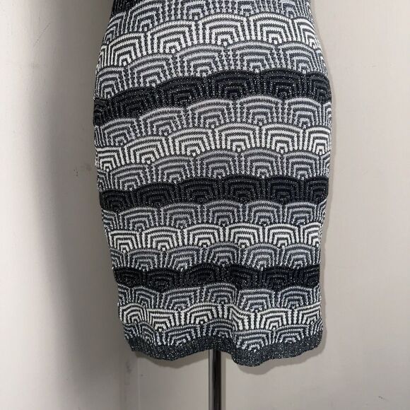 Grifflin Paris Dress Black Gray Cream Sleeveless Knit Stretch Size Small - Picture 3 of 9